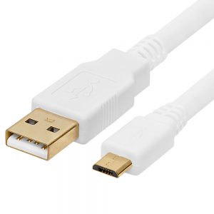 Cmple – USB 2.0 A Male to Micro B Male, Gold-Plated Charging Cable – 6 Feet White