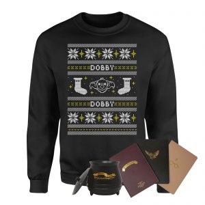Harry Potter Officially Licensed MEGA Christmas Gift Set – Includes Christmas Sweatshirt plus 3 gifts – M